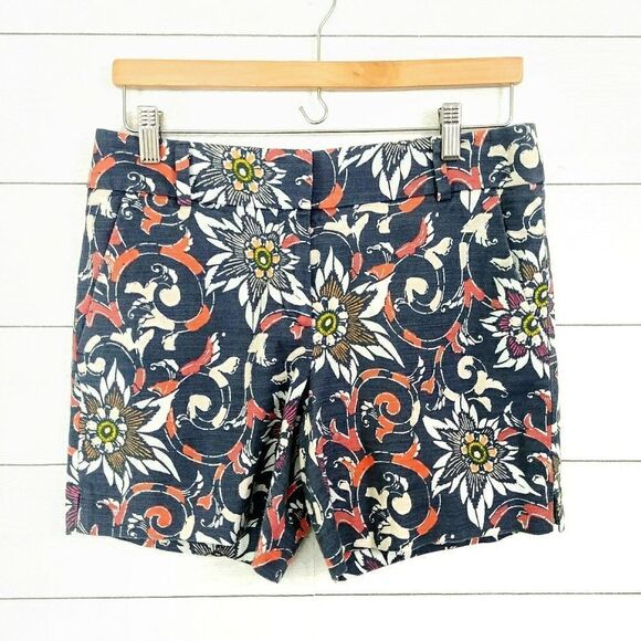 Ann Taylor Loft The Riviera Shorts Floral 2 Blie - Picture 1 of 5